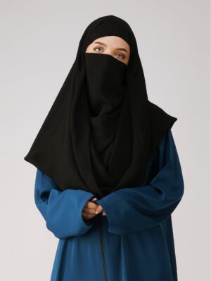 Black Georgette Hijab & Niqab set