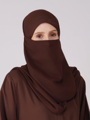 Chocolate brown Georgette Hijab & Niqab set